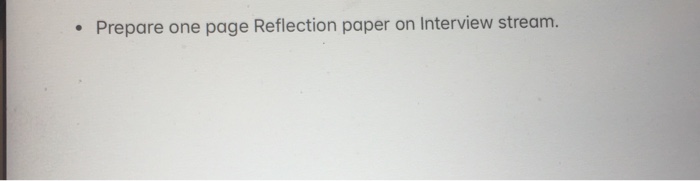 interview reflection paper