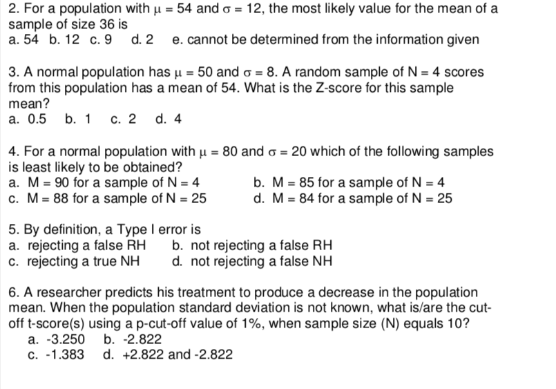Solved 2 For A Population With Sample Of Size 36 Is A 5 Chegg Com
