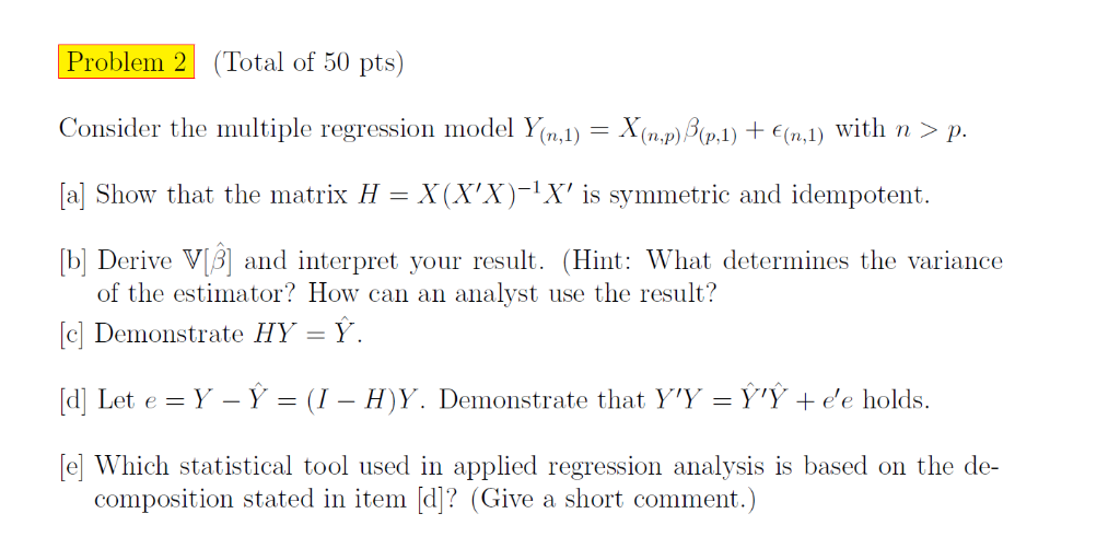 Solved Problem 2 Total Of 50 Pts Consider The Multiple Chegg Com