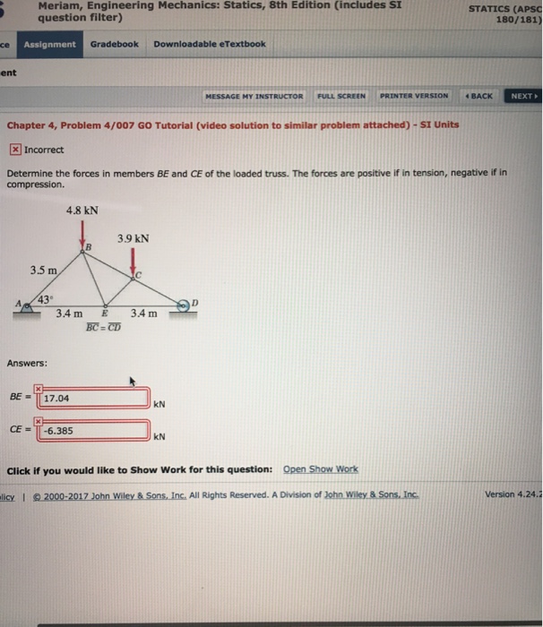 Meriam, Engineering Mechanics: Statics, 8th Edition | Chegg.com