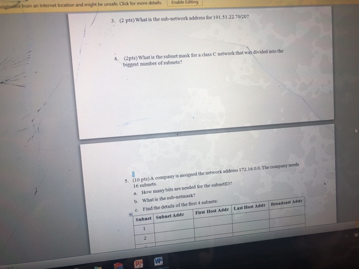 Solved From An Internet Location And Might Be Unsafe Click Chegg Com