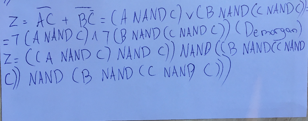 Solved F Use De Morgan S Theorem Express Following Logical Expressions Form Uses Nand Gates Ab Q