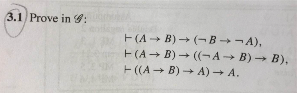 3.1 Prove in g: H (A- B)(AB) B), H ((A B)- A) A.