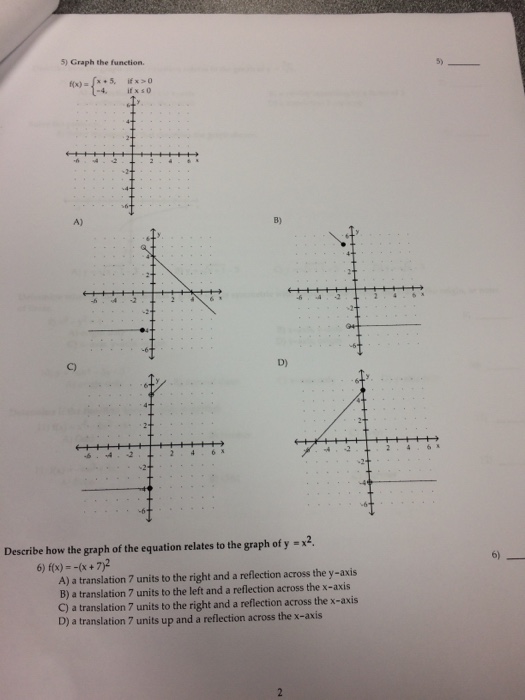 Solved 5 Graph The Function 5 50 4 If X So A B 2 D Chegg Com