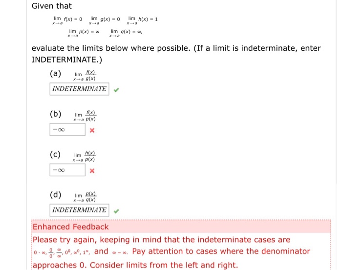 Solved Given That Lim F X O Lim G X 0 Lim H X 1 Lim P Chegg Com