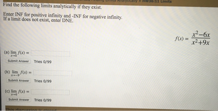 Finding limits analytically homework answers image