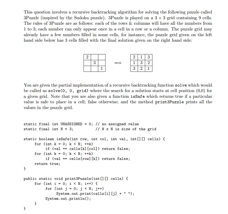 Sudoku solver. C recursive implementation (backtracking technique