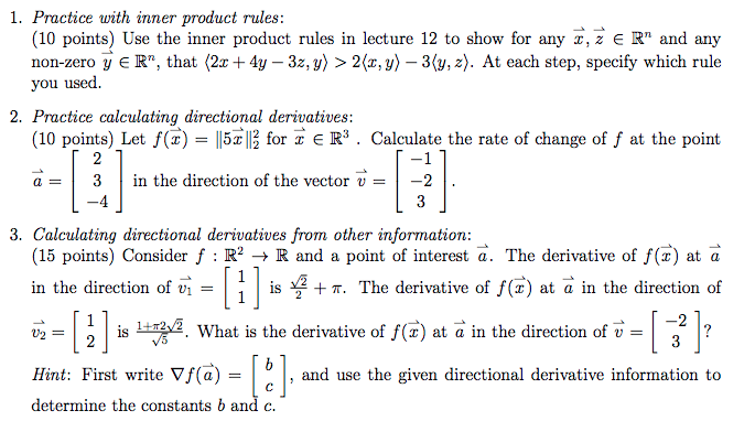 Solved 1 Practice With Inner Product Rules 10 Points U Chegg Com