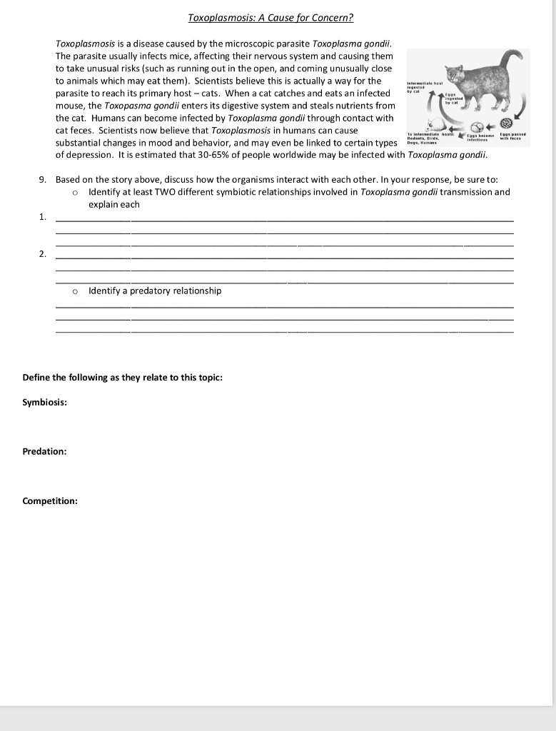 Solved Name: Section: Symbiotic Relationships, Predation and | Chegg.com