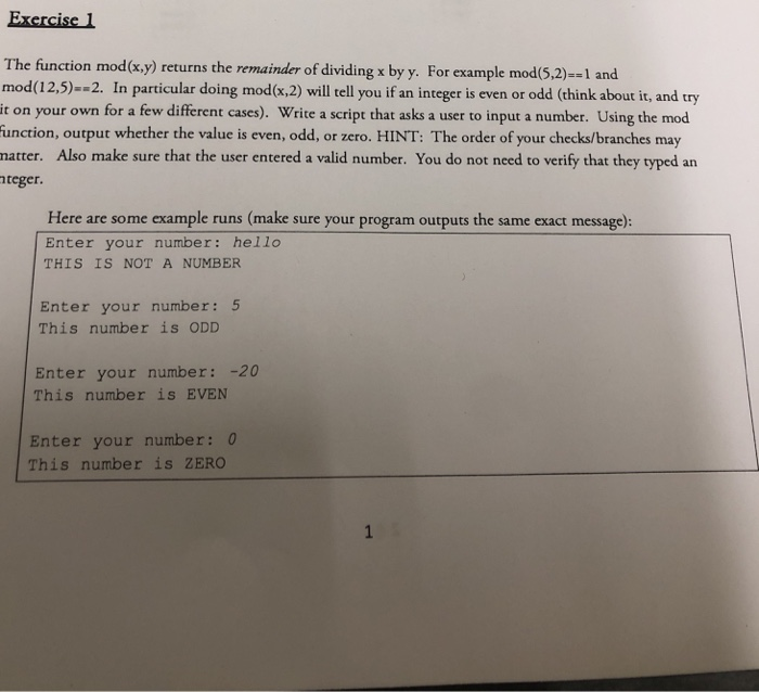 Solved Exercise 1 Function Mod Xy Returns Remainder Dividing X Y Example Mod 5 2 1 Mod 12 5 2 Par Q Solved Exercise 1 Function Mod Xy Returns Remainder Dividing X Y Example Mod 5 2 1 Mod 12 5 2 Par Q