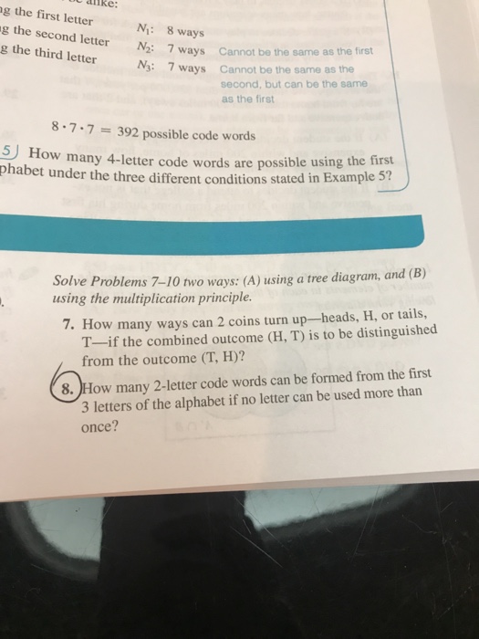 Solved Aike G The First Letter N 8 Ways G The Third Let Chegg Com