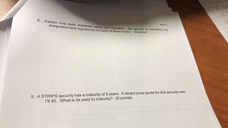 Solved 8 Explain How State Chartered Banks Are Regulated