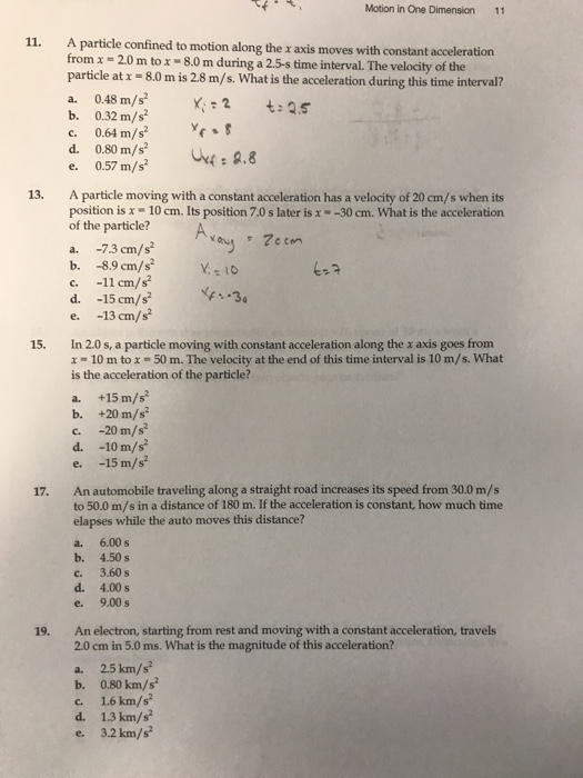 Motion In One Dimension 11 11 A Particle Confined To Chegg Com