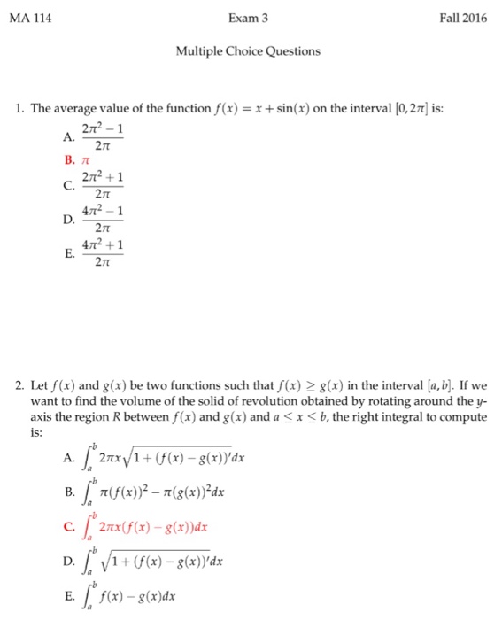 Solved The Average Value Of The Function F X X Sin X Chegg Com