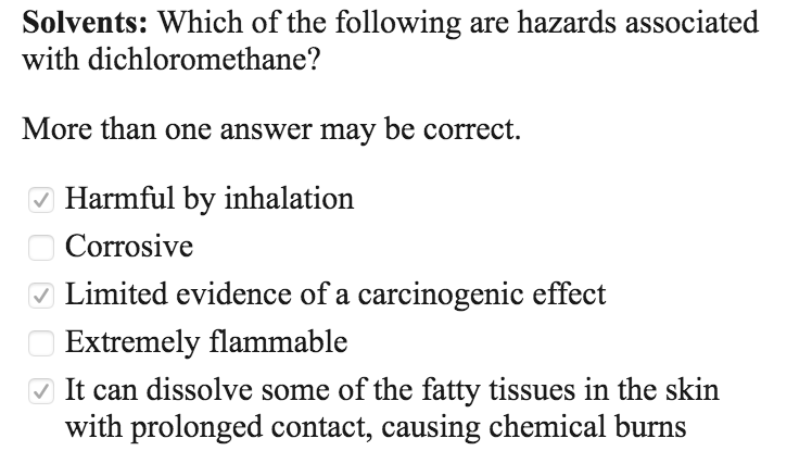 Solved Would Dichloromethane Also Be Considered A Corrosive Chegg Com