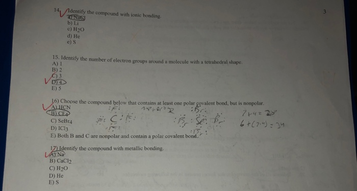 141/identify the compound with ionic bonding. b) Li