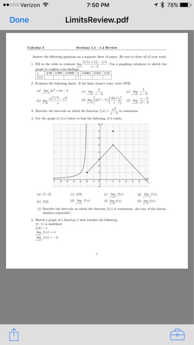 Solved Fill In The Table To Evaluate Limx Rightarrow 1