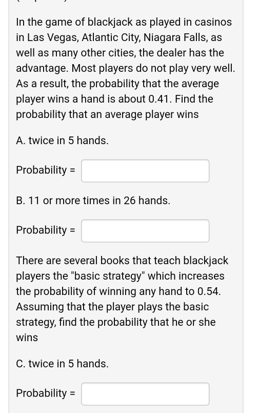Probability blackjack hands rule