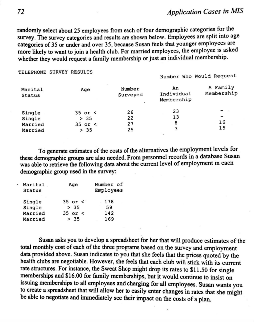 72 Application Cases in MIS randomly select about 25 employees from each of four demographic categories for the survey. The s