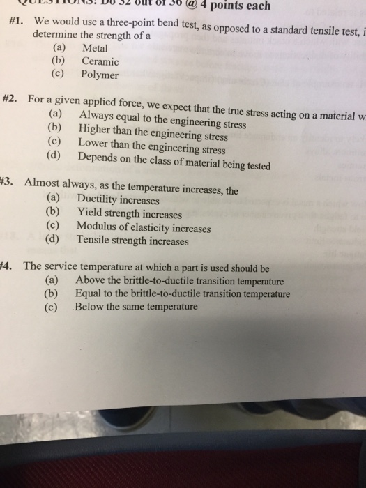 Higher Temperatures Equal Lower Test >> Solved We Would Use A Three Point Bend Test As Opposed T Higher Temperatures Equal Lower Test >> Solved We Would Use A Three Point Bend Test As Opposed T