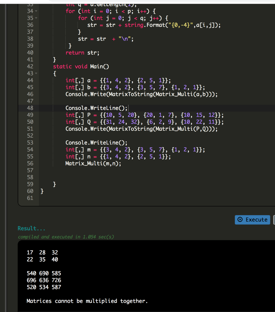 Solved Write C 11 Matrixmulti Write Function Takes 2 Matrices Size Arguments Multiplies Together Q