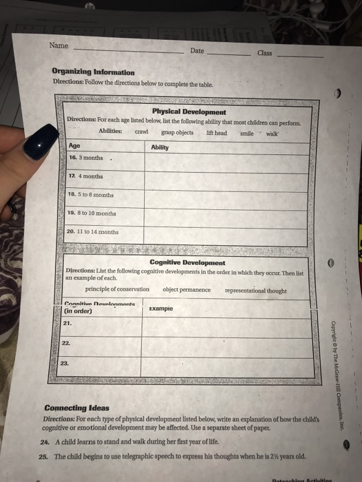 Name Class Date Reteaching Activity Infancy And Chegg 