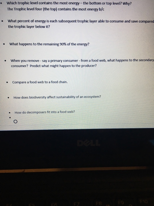 Solved Which trophic level contains the most energy-the | Chegg.com