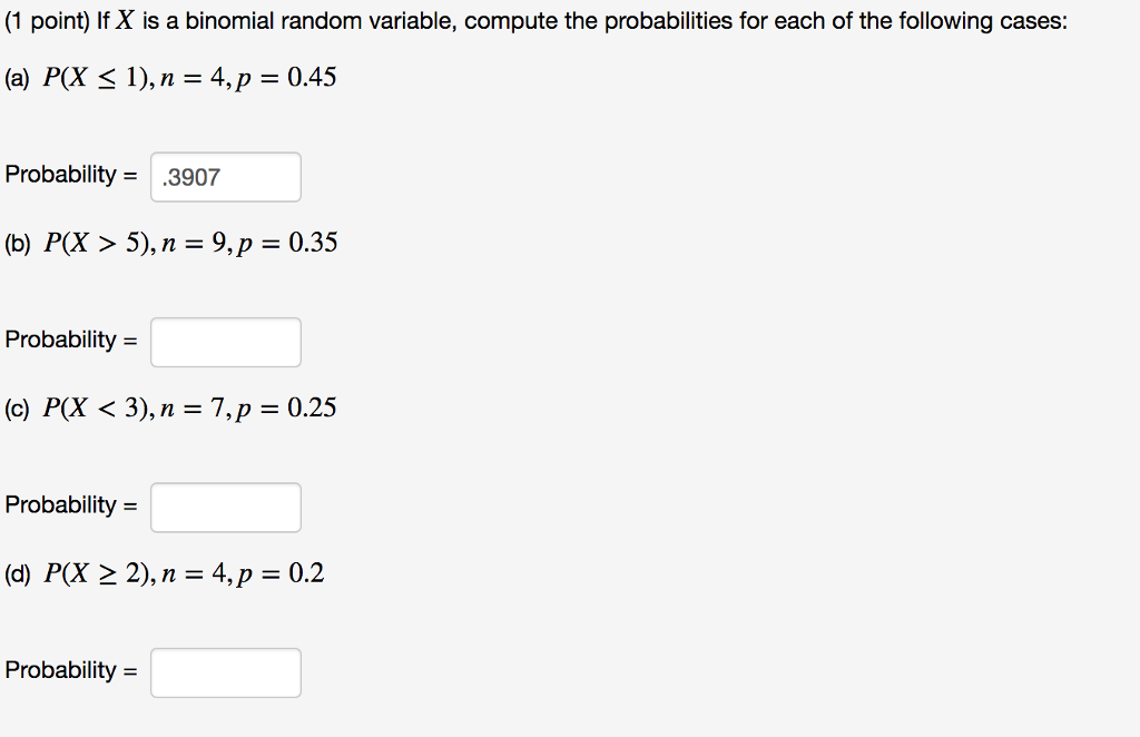 Solved If Xx Is A Binomial Random Variable Compute The P Chegg Com