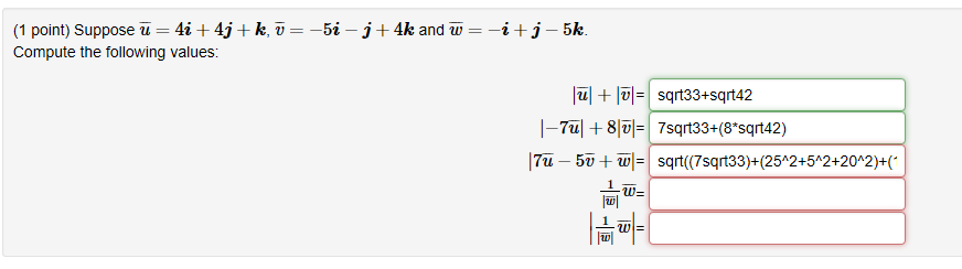 Solved 1 Point Suppose U 4f 40 K U 51 J 4k And Chegg Com