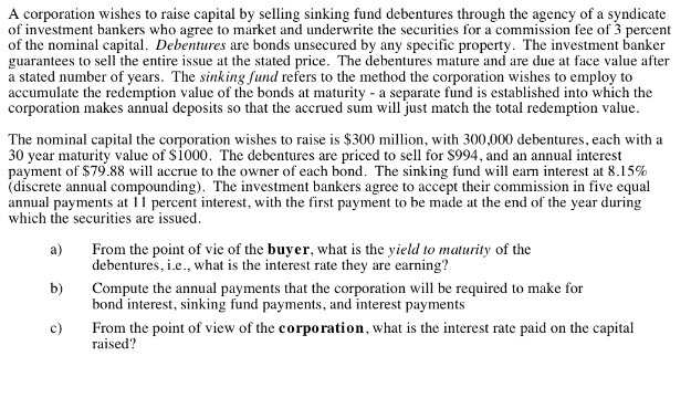 Solved A Corporation Wishes To Raise Capital By Selling S