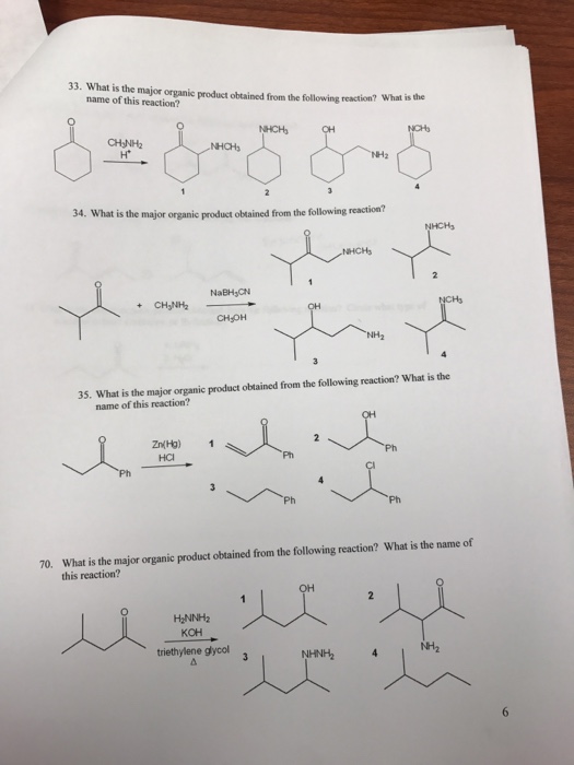 Solved What Is The Major Organic Product Obtained From Th