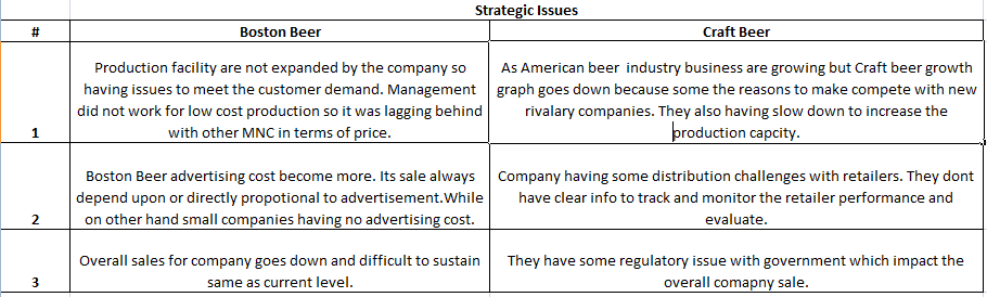 Strategic Issues Boston Beer Craft Beer Production facility are not expanded by the company soAs American beer industry busin
