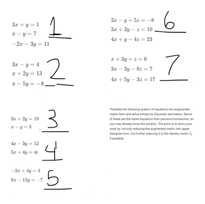 Solved 3x Y 1 X Y 7 2x 3y 11 3x Y 4 X Chegg Com