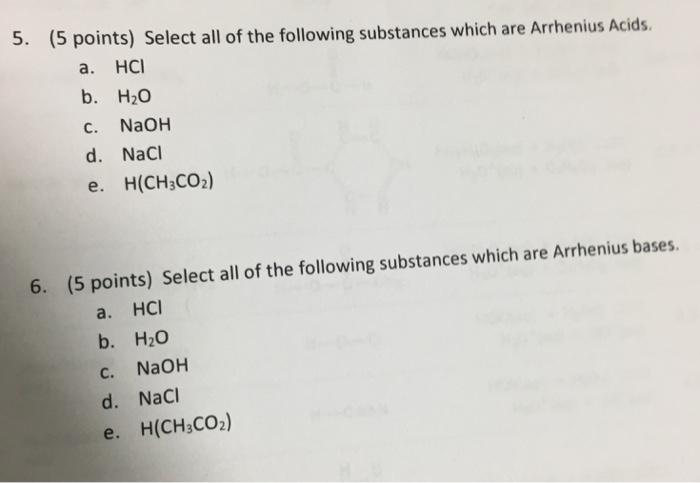 Solved Select All Of The Following Substances Which Are | Chegg.com