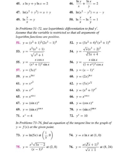 Solved X Ln Y Y Ln X 2 Ln Y X Ln X Y 2 Ln X 2 Y Chegg Com