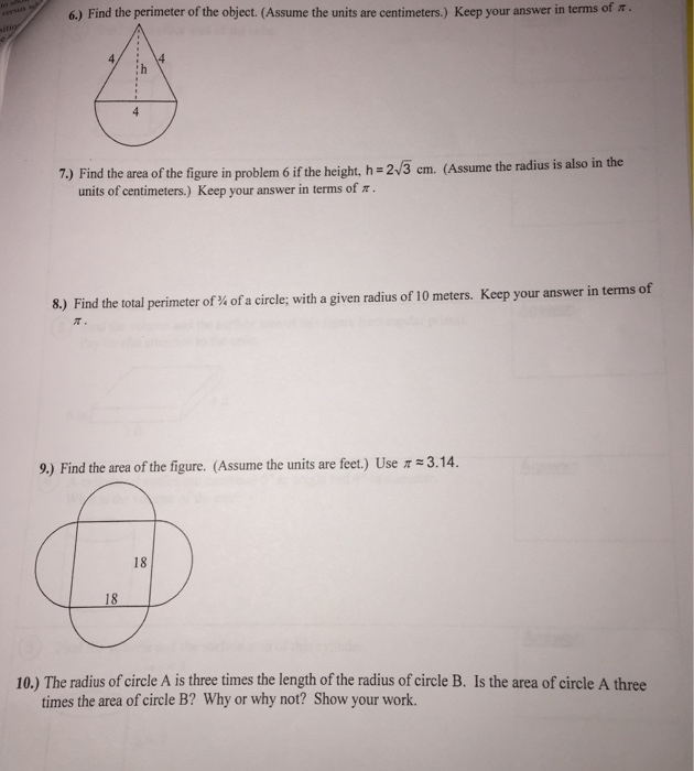 Solved Problems 1 And 2 Find The Diameter Circumference Chegg Com