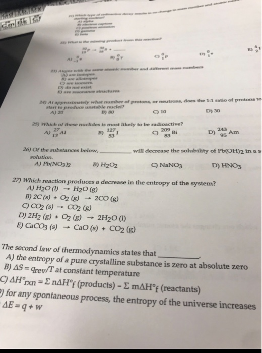 Solved E A 23 Ae With The Sme Atomie Mber And Dfferent O Chegg Com