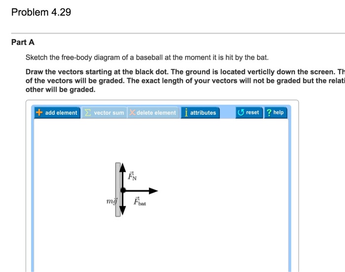 Solved Sketch The Free Body Diagram Of A Baseball At The