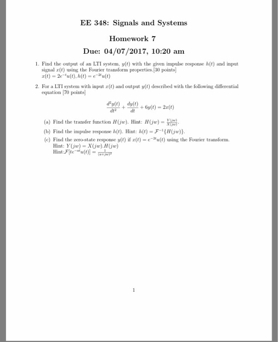 Solved Find The Output Of An Lti System Y T With The Gi Chegg Com