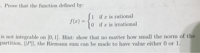 Prove That The Function Defined By 1 If A Is Chegg Com