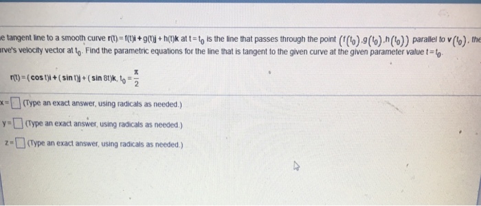 Solved Tangent Line To A Smooth Curve R T F T I G T Chegg Com