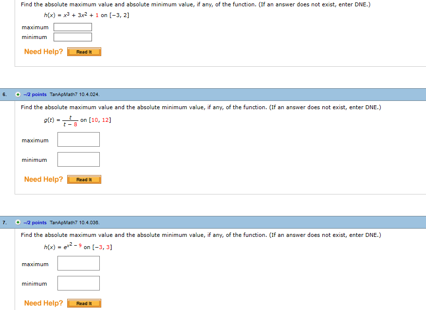 Solved Find The Absolute Maximum Value And Absolute Minimum Chegg Com