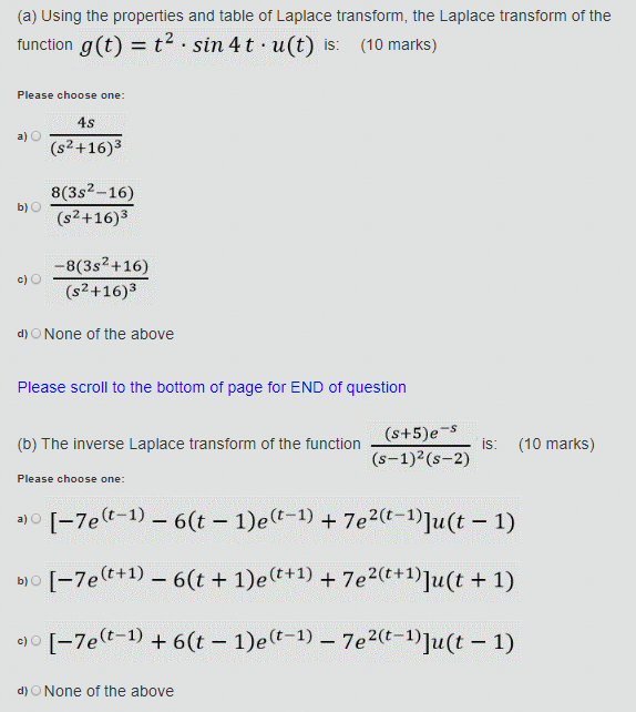 Solved A Using The Properties And Table Of Laplace Tran Chegg Com