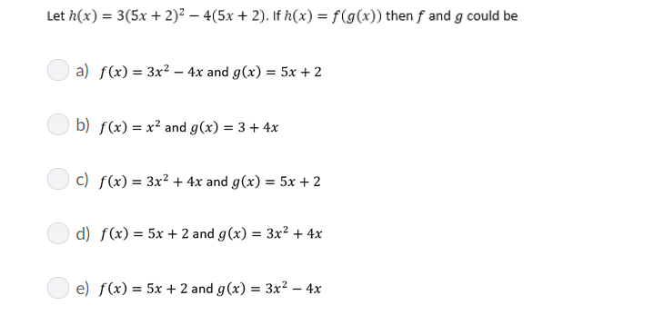 Let H X 3 5x 2 4 5x 2 If H X F G X Then F Chegg Com