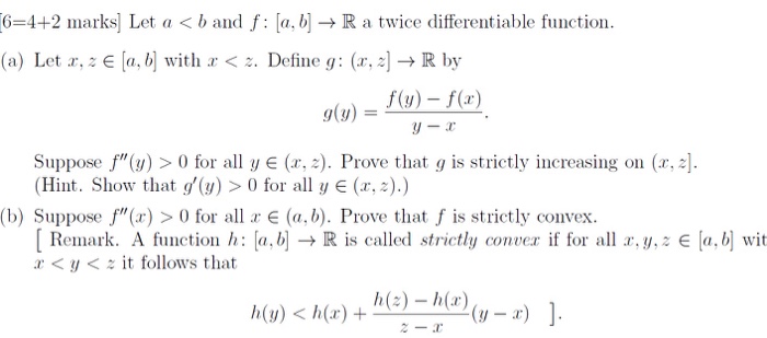 Solved Let A B And F A B R A Twice Differentiable Chegg Com