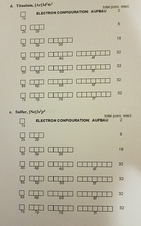 Solved D Titanium Ar 3 4s Total Poss Elesct Electron