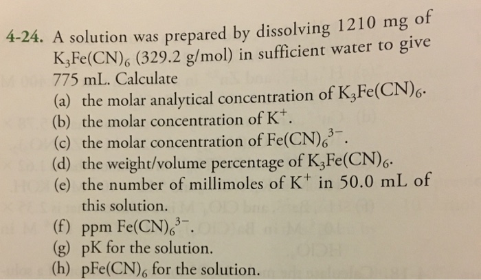 Solved A Solution Was Prepared By Dissolving 1210 Mg Of K Chegg Com
