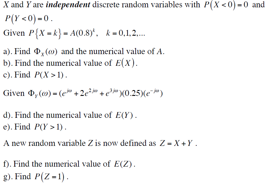 Solved X And Yare Independent Discrete Random Variables W Chegg Com