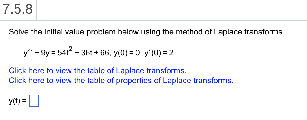 Solved Question H Table Of Laplace Transforms F T Fis Chegg Com