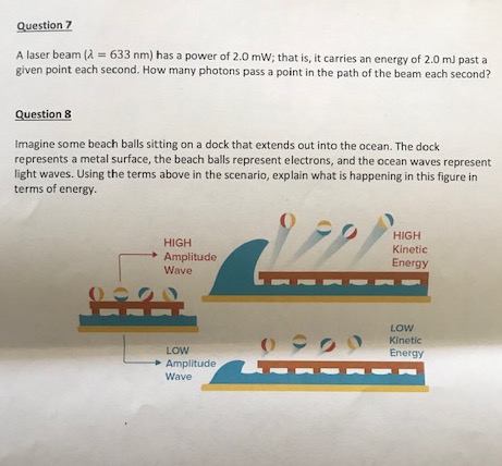 Solved Question 7 A Laser Beam A 633 Nm Has A Power O